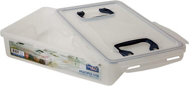 LocknLock PP CLASSIC Storage Box with Lid and Handles | 361 x 274 x 212 mm | 100% Airtight | Semi-Transparent Storage Container | Storage Container with Lid for Household Items (10 L)