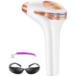 Пристрій для епіляції IPL 21J: Лазерний епілятор з 9 рівнями та червоним світлом 600 нм, 999,900 імпульсів для дому - для жінок та чоловіків, для обличчя, тіла, зони бікіні та ніг