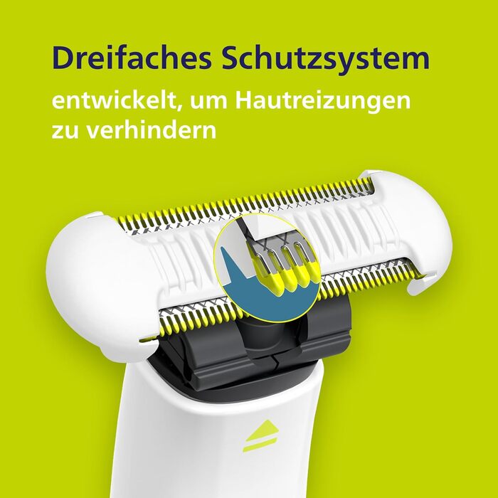 Запасні леза Philips OneBlade QP229/50 Skin Protect для електробритви та тримера, нержавіюча сталь, з захистом шкіри, 2 шт.