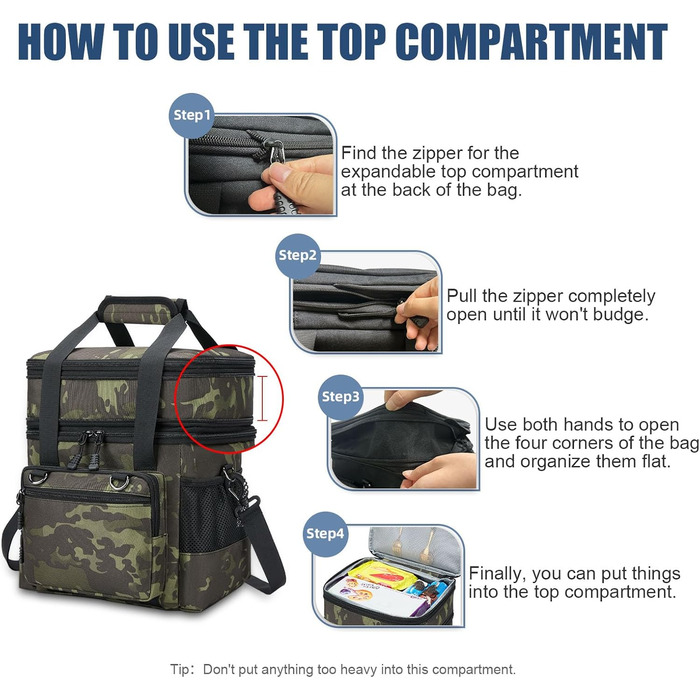 Тактична ланч-торба HSHRISH, 15L, чорний камуфляж - ізольована, водонепроникна, для роботи та пікніків