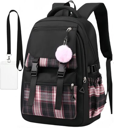 Чорний шкільний рюкзак Aryan для підлітків, дівчат та жінок. Легкий рюкзак на 17 дюймів з відділенням для ноутбука, стильний та підходить для подорожей, навчання та роботи.