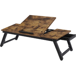 Стіл для ноутбука SONGMICS LLD110B01: регульована висота, для ліжка та дивана, 71 x 35 x 23 см, вінтажний коричневий