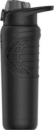 Under Armour Stainless Steel Water Bottle, Insulated, Carabiner Clip, Leak-Proof, for Kids and Adults, All Sports, Gym, 680 ml (Standard Size, Solid Black)