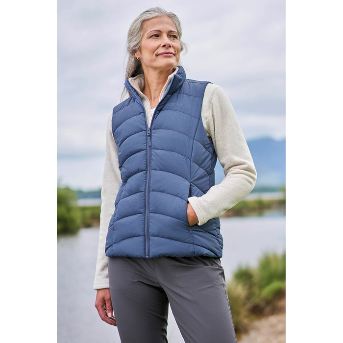 Жіночий жилет Mountain Warehouse Opal з утеплювачем - легка терможилетка, кишені на блискавці, водовідштовхувальний (32, Синій)