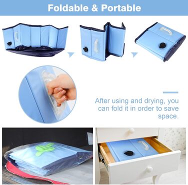 Басейн для собак DEWEL, складаний, 80x30 см, блакитний, з ручкою та щіткою для догляду