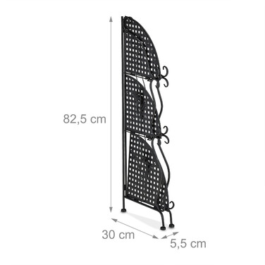 Relaxdays Metal Corner Shelf with 3 Tiers