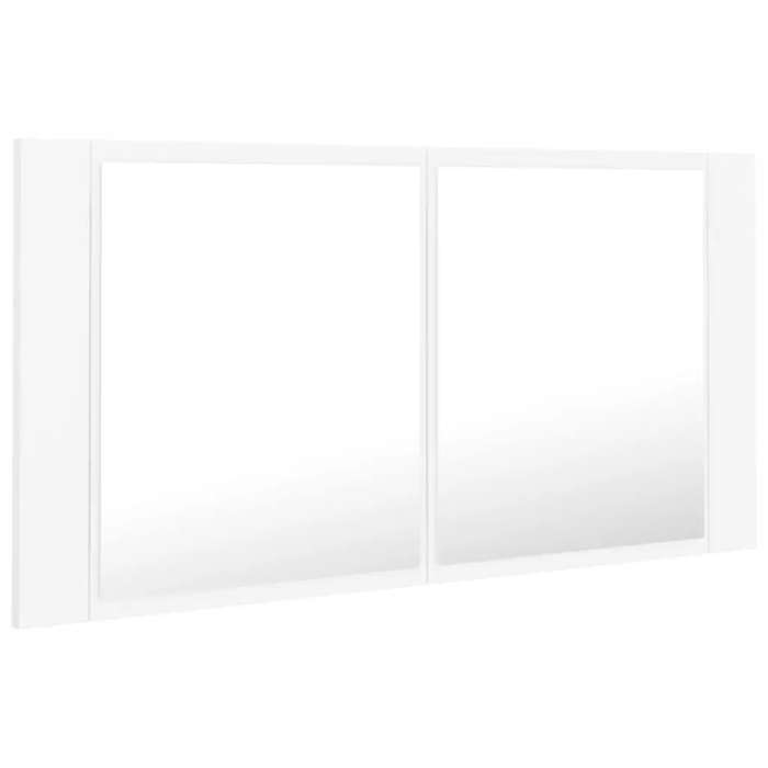 Шафа у ванну кімнату з дзеркалом та RGB LED-підсвіткою, біла, 90x12x45 см