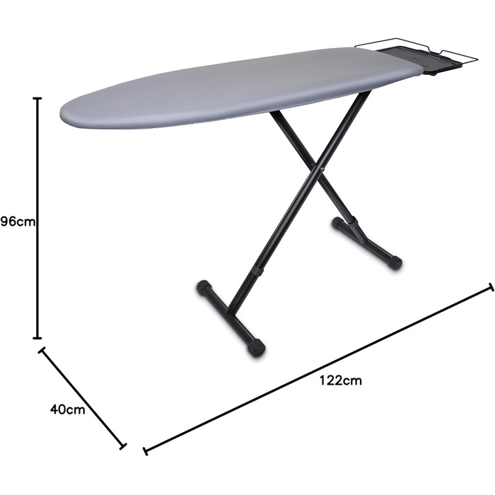 Braun CareStyle Ironing Board IB3001 BK – Ironing board perfect for steam stations, steam-permeable surface, cover made of 100% cotton, 122 x 40 cm, black/gray