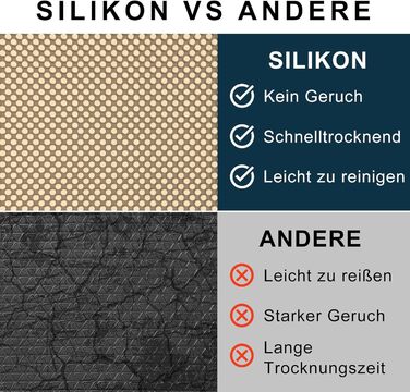 Килимок для дому та вулиці Fowooyeen з силікону, 43 x 76 см, Khaki