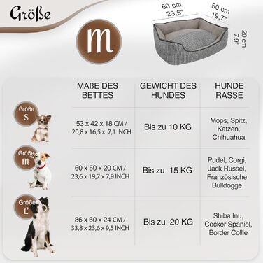 Ліжко для собак та котів, корзина для собак, диван для собак, подушка для собак, ліжко для котів, подушка для котів, S, зелений, M (60x50x20 см, сірий), миється, не слизьке, знімний наповнювач, плюшеве, тепле