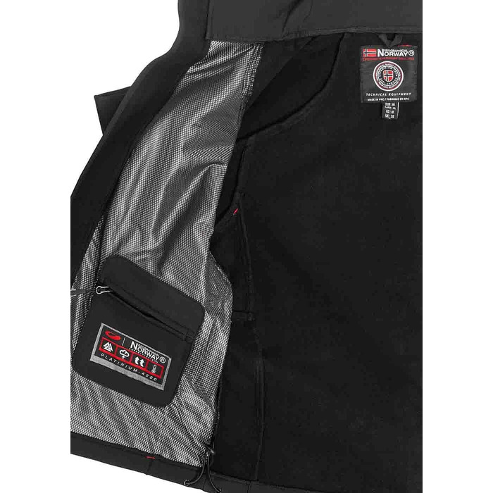 Чоловіча куртка-софтшелл Geographical Norway Tambour, чорна, розмір XXXL