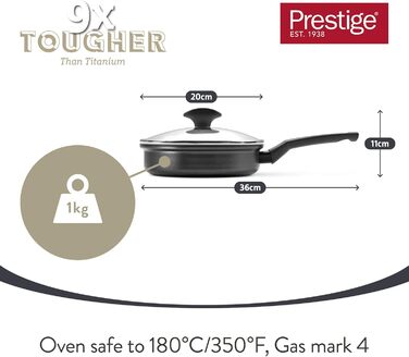 Набір сковорідок PRESTIGE 9 x Tougher: 3 шт. (21/25/29 см) з антипригарним покриттям, стійким до подряпин, індукційні, з ергономічними ручками, безпечні для духовки та посудомийної машини