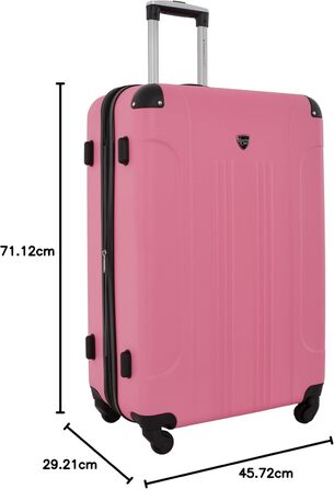 Валіза Travelers Club Chicago Hardside Розширювана Спіннер 20' Carry-On (Набір з 5 шт, Рожевий)