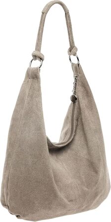 Сумка жіноча Caspar Vintage з велюрової шкіри (сіро-бежева) - Made in Italy, CLASSIC LINE No.617