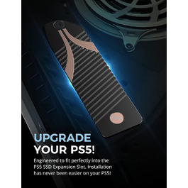 Радіатор охолодження Sabrent M.2 SSD NVMe з алюмінію з термопадом, HeatPipe, сумісний з PC, Desktop, PS5