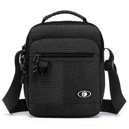 Чоловіча сумка через плече BAGZY, велика нагрудна сумка для планшета, чорна, для роботи, навчання та подорожей