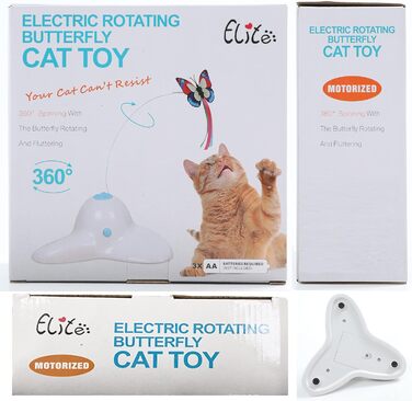 18 PCS Interactive Automatic Butterfly Cat Toy with Kitten Play Balls for House Cats Adults - 18 Pack Gift