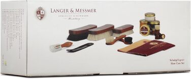 Langer & Messmer Shoe Care Set including high-quality leather care creams and horsehair brushes for effective care of your smooth leather shoes - The shoe care set for professional shoe care.