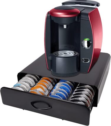 Організатор для капсул Tassimo (64 шт.) 2-в-1: тримач та підставка для машини, з вигнутим ручним заходом