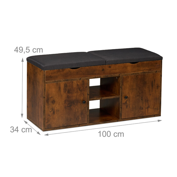 Shoe Bench with Folding Seat