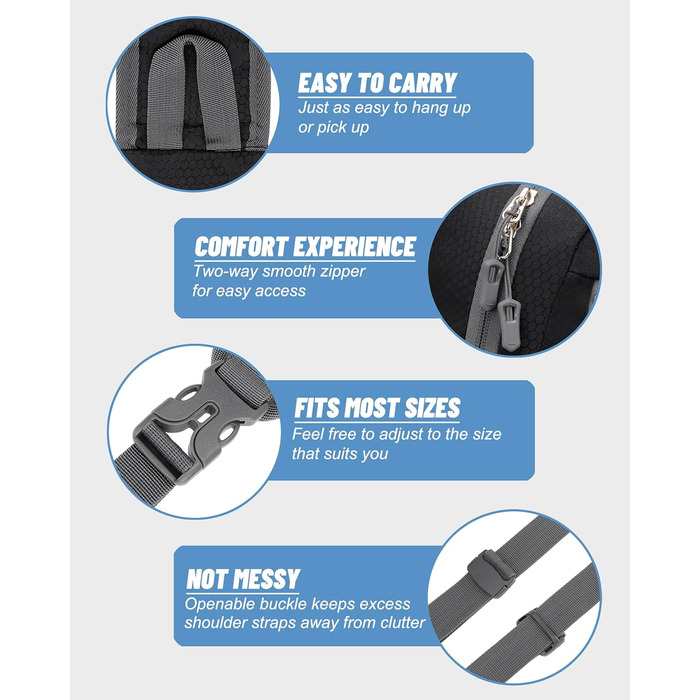 Чоловіча/Жіноча нагрудна сумка, слинг-сумка, сумка через плече, водонепроникна, для подорожей, активного відпочинку, спорту (чорна)