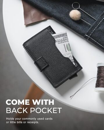 Чоловіче картхолдер VULKIT з RFID захистом, шкіряний, на 3 картки та віконце для ID, з магнітною застібкою, червоний (шкіра Litchi)