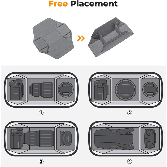 Рюкзак для камери K&F CONCEPT, сумка через плече, квадратна сумка для фотографів, сумісний з Canon/Nikon/Sony/DJI Mavic, зелений (M)