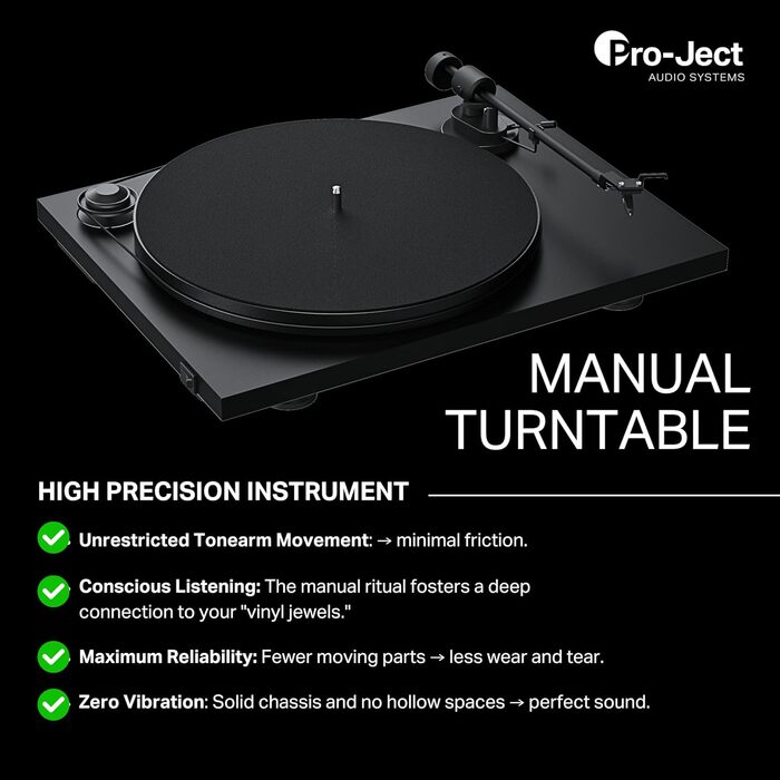 Pro-Ject Primary E White – Вініловий програвач для аудіофілів, Plug&Play