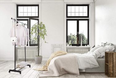 HELDENWERK Clothes Rail with Wheels - Coat Rack Stand, Stable and Load-Bearing - Extendable Clothes Rail