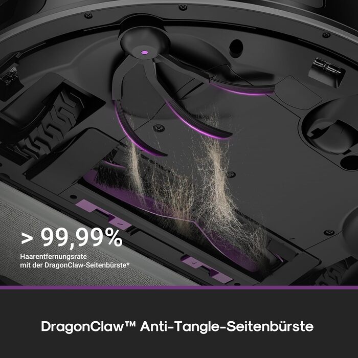 Робот-пилосос Eureka E20 Evo Plus з функцією миття та автопорожненням, 10000 Па, для твердих підлог та килимів, білий (чорний)