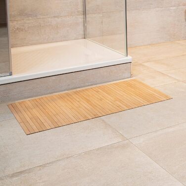 DE-Commerce Bamboo Bath Mat Set - 3 Pack, Non-Slip Bath Rugs, Wooden Mat, Bathroom Decor