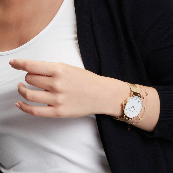 Жіночий годинник Tamaris з мікросітчатим ремінком зі сталі та сердечком (Золотий мікросітка / Сердечко)