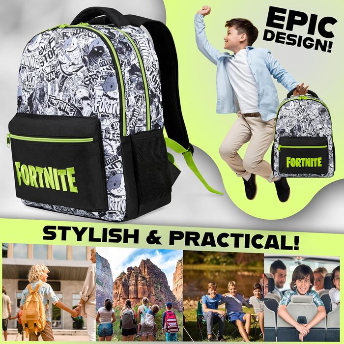 Рюкзак Fortnite для дітей та підлітків: чорний, для школи, спорту та відпочинку. Ідеальний подарунок!