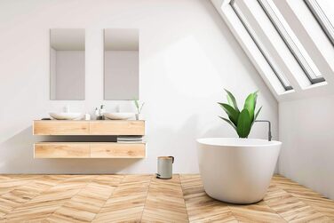 Смітник для косметики VMbathrooms з педаллю та бамбуковою кришкою, Soft-Close, 3 л, матово-сірий