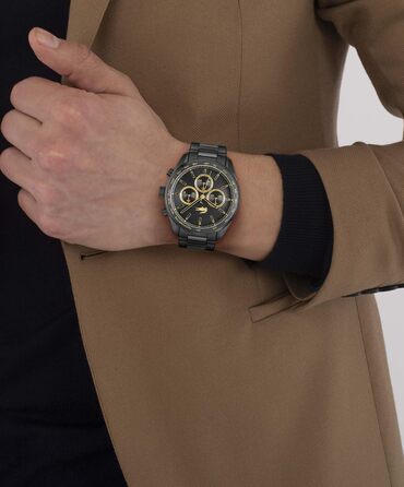 Годинник чоловічий Lacoste Boston Chronograph кварцовий з браслетом шкіряним або металевим (срібний)