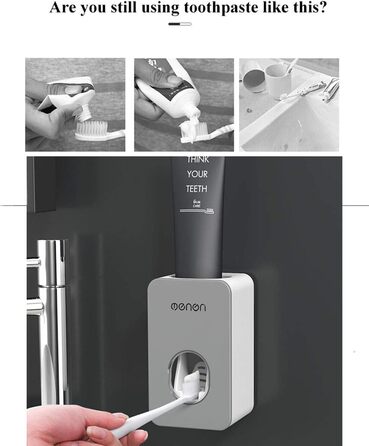 Автоматичний диспенсер зубної пасти та тримач для зубних щіток MHTECH (Zdjygq-hs-2) - комплект з 2 прес-паст, 4 стаканів, для 5 щіток