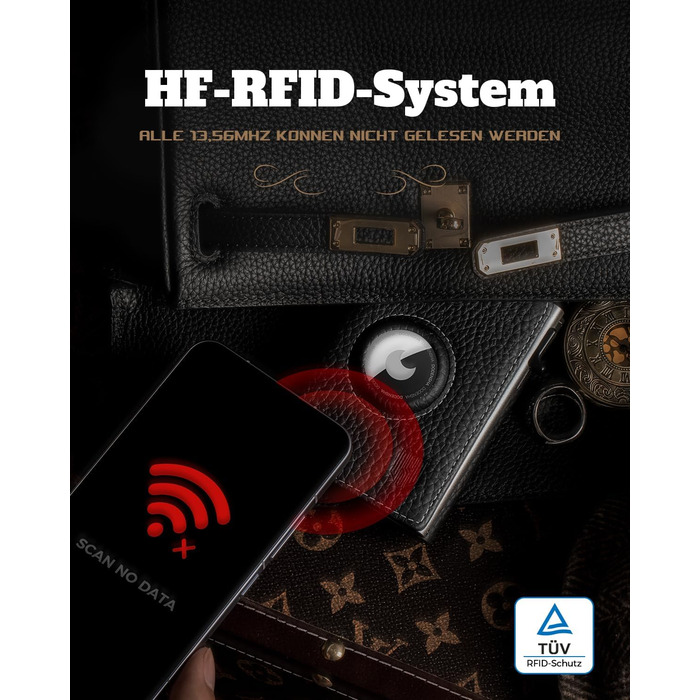 Портмоне DODENSHA® MagSnap для чоловіків з RFID захистом та відділенням для AirTag® I Кредитниця для 10+ карток I Портмоне з монетницею I (Чорний)