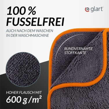 Мікрофібра для автомобіля Glart 443TPO4, набір 12 шт, 40x40 см, 600 GSM, серветки для полірування та чищення авто