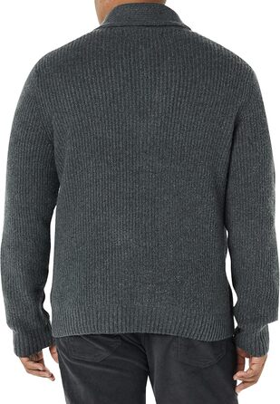 Кардиган чоловічий Amazon Essentials з коміром-шарфом, довгим рукавом, темно-сірий меланж, розмір L