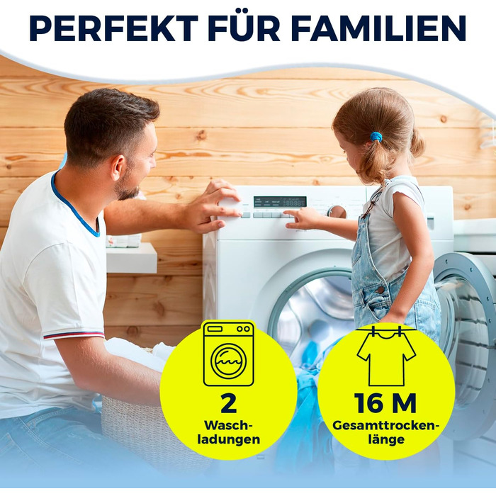 Складаний сушильник для білизни EASYmaxx з 3 рівнями, чорний/білий | Ефективне сушіння, компактний та мобільний