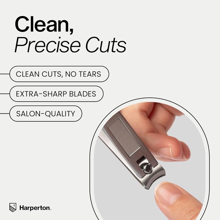 Набір ножиць для нігтів Harperton Klipit (для рук та ніг) з нержавіючої сталі, сріблястий, унісекс