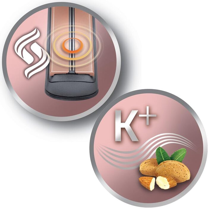 Випрямляч для волосся Remington S8540 Keratin Protect: керамічне покриття з кератином та мигдалевою олією, LCD-дисплей, 10 температурних режимів (150-230°C), 110 мм, чорний