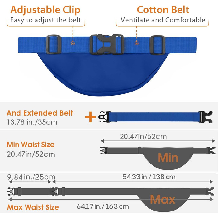 Чоловіча/Жіноча поясна сумка-бананка 35 см з великою місткістю, водонепроникна, для iPad mini/iPhone 12 Pro Max, для спорту, чорна