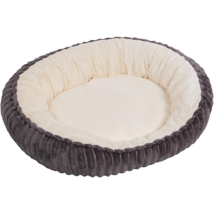 Кігтечка для котів Wallace & Jones Cameron - овальне ліжко-корзина, антрацит-бежеве, розмір S, 55 x 45 x 17 см