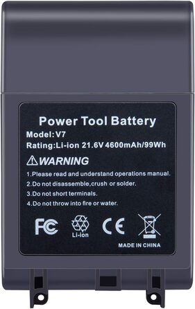 Акумулятор ARyee V7 сумісний з пилососами Dyson V7 Trigger, V7 Animal, V7 Fluffy, V7 Motorhead (з 1 щіткою, 1 фільтром попереднього очищення та 1 фільтром тонкого очищення)