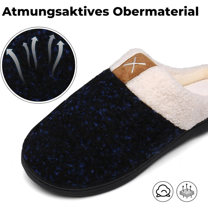 Тапочки зимові Mishansha для чоловіків та жінок, утеплені, з пам'яттю, плюшеві, блакитні, 42/43 EU