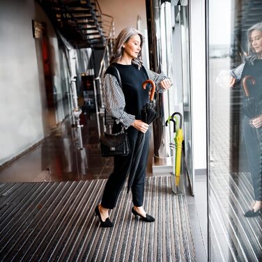 Стійка для парасоль під Relaxdays, 54 x 30,5 x 15 см, металева, чорна