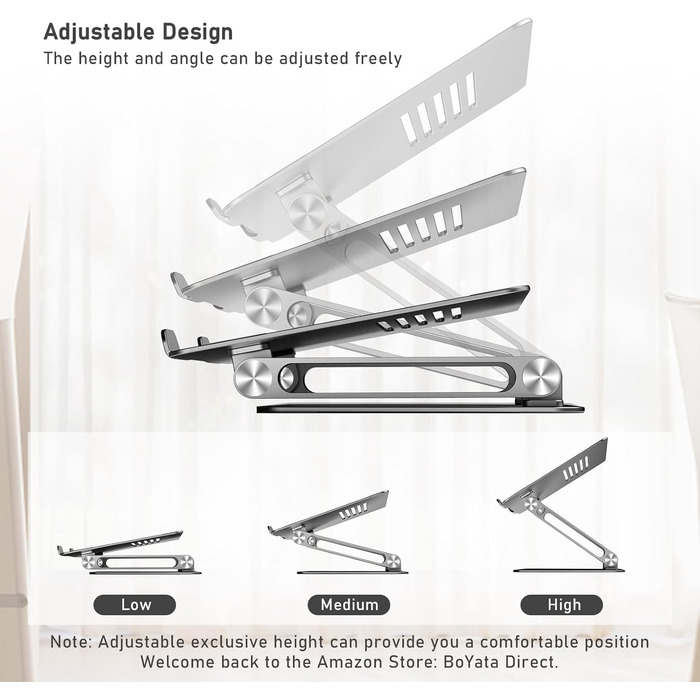 Adjustable Laptop Stand with Cooling Fan - Compatible with 11-15 inch Laptops (MacBook Pro/Air, Dell, Samsung, HP)
