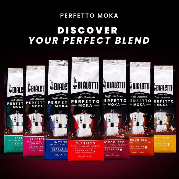 Bialetti Kaffeepresse Preziosa, French Press Filter for coffee or tea, stainless steel housing and borosilicate glass container, dishwasher-safe, 1 Liter, 8 cups, Silver (1 l (8 cups), Bundle with Perfetto Moka Classico)