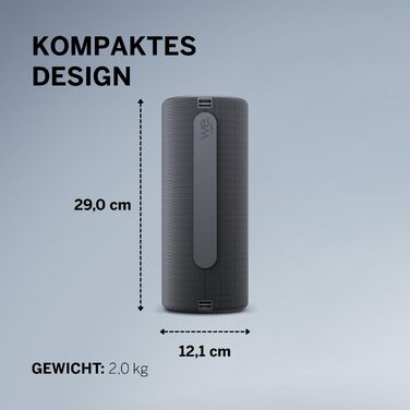 Loewe We. HEAR 2 Storm Grey – Портативна Bluetooth колонка 60W, водостійка, до 17 годин роботи